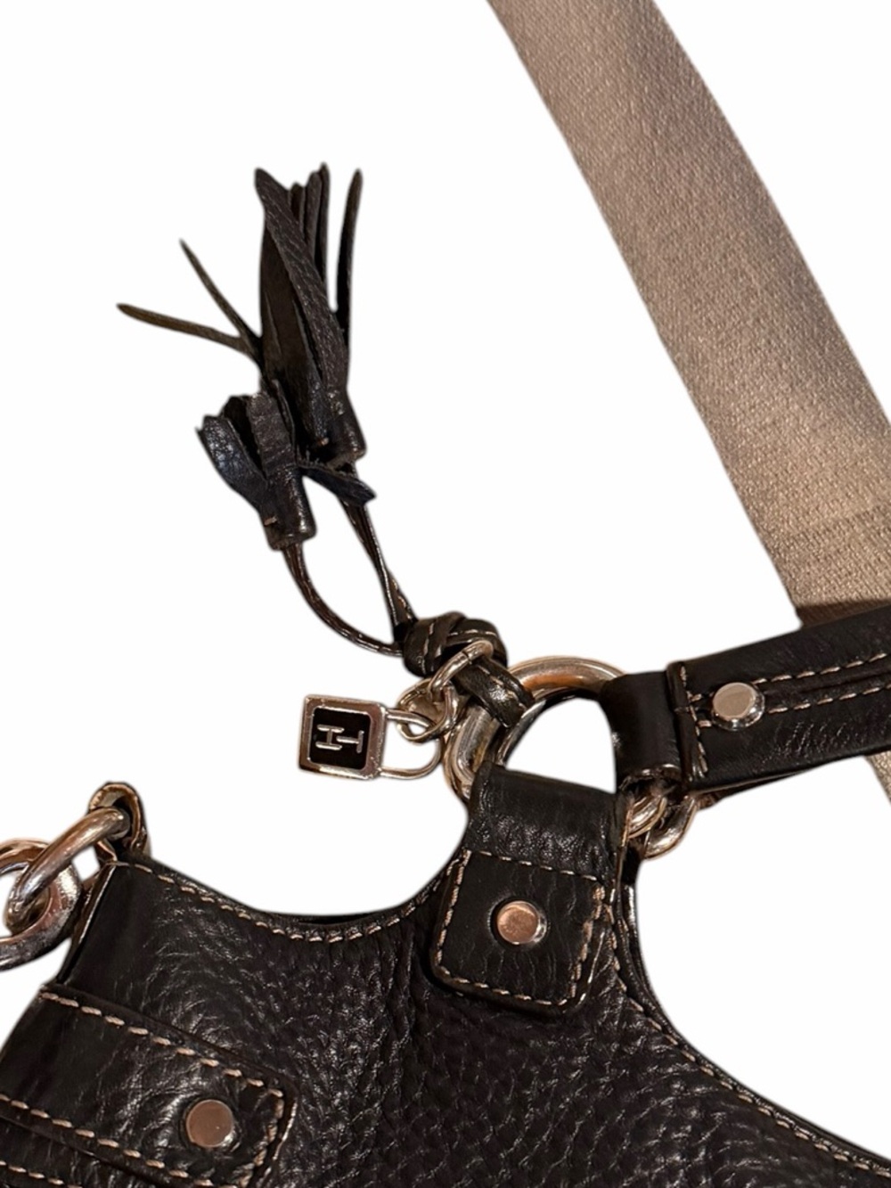 Tommy Hilfiger Leather Crossbody Satchel Bag - Picture 7 of 12